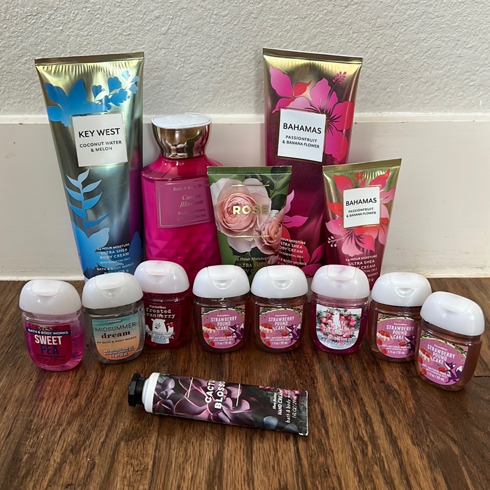 Used bath and body works hand lotion and hand sanitizer